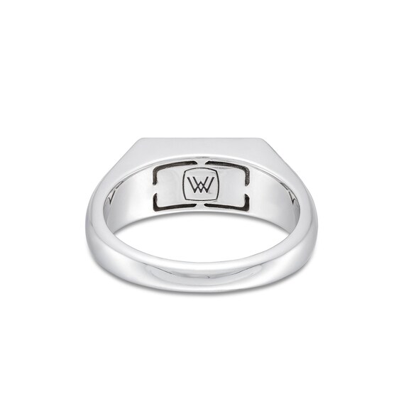 Vera Wang Men 3/8 CT. T.w. Black Diamond Rectangle-Top Ring in Sterling Silver