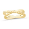 Thumbnail Image 1 of Textured Orbit Split Shank Ring in Sterling Silver with 14K Gold Plate