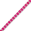 Thumbnail Image 1 of 4.0mm Princess-Cut Lab-Created Ruby Tennis Bracelet in Sterling Silver - 7.5"
