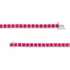 Thumbnail Image 3 of 4.0mm Princess-Cut Lab-Created Ruby Tennis Bracelet in Sterling Silver - 7.5"