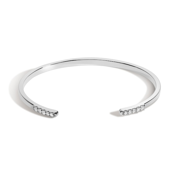 Zales x Shahla 1/2 CT. T.w. Lab-Grown Diamond Central Park Open Cuff in 14K White Gold