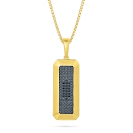1/10 CT. T.W. Black Diamond Rectangle Bar Pendant in 10K Gold - 22"