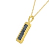 Thumbnail Image 2 of 1/10 CT. T.W. Black Diamond Rectangle Bar Pendant in 10K Gold - 22"