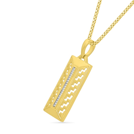 1/20 CT. T.w. Diamond Pattern Bar Pendant in 10K Gold - 22"
