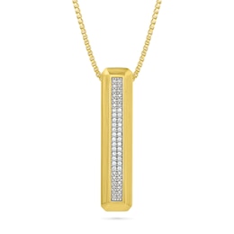 1/10 CT. T.W. Diamond Linear Bar Pendant in 10K Gold - 22"