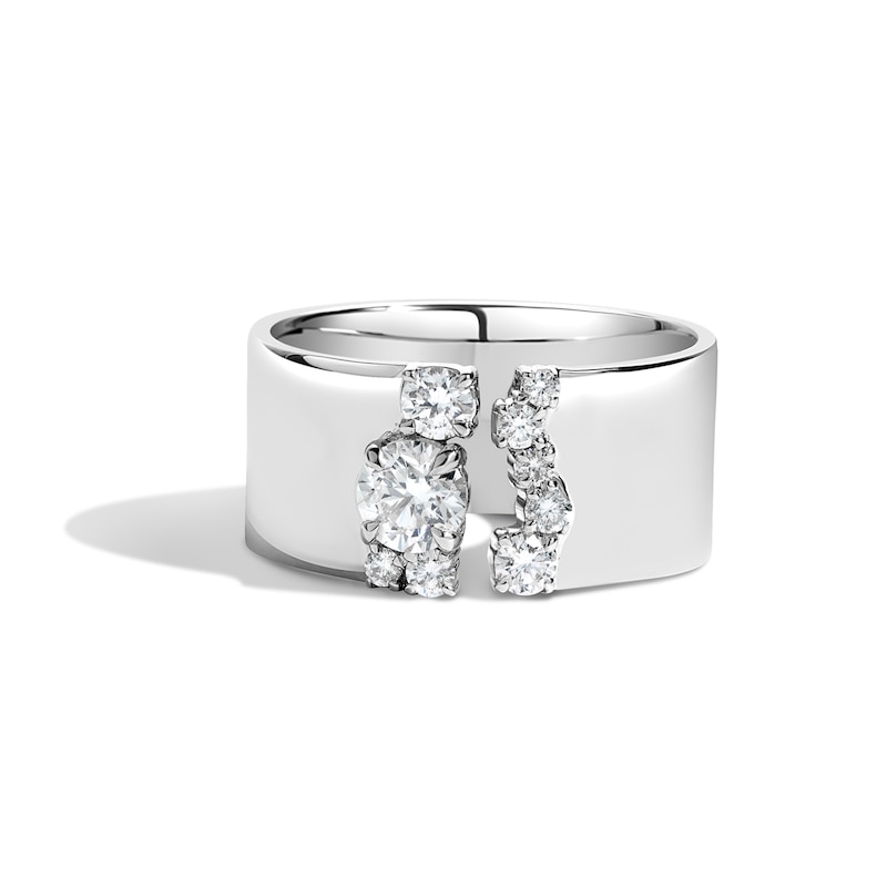 Main Image 1 of Zales x SHAHLA 5/8 CT. T.W. Lab-Grown Diamond Cluster Gap Ring in 14K White Gold