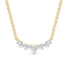 Thumbnail Image 1 of 1/5 CT. T.W. Marquise and Round Diamond Curved Necklace in 10K Gold