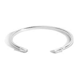 Zales x SHAHLA 1/4 CT. T.W. Baguette Lab-Grown Diamond Chrysler Open Cuff in 14K White Gold