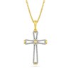 Thumbnail Image 1 of 1/5 CT. T.W. Diamond Flared Cross Pendant in 10K Gold - 22"