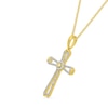 Thumbnail Image 2 of 1/5 CT. T.W. Diamond Flared Cross Pendant in 10K Gold - 22"