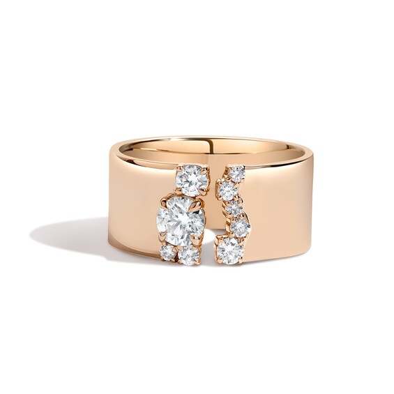 Zales x Shahla 5/8 CT. T.w. Lab-Grown Diamond Cluster Gap Ring in 14K Gold