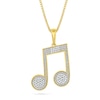 Thumbnail Image 1 of 1/5 CT. T.W. Diamond Music Note Pendant in 10K Gold - 22"