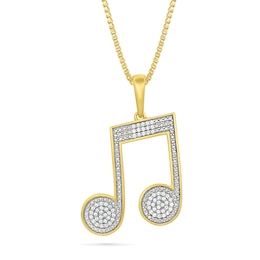1/5 CT. T.W. Diamond Music Note Pendant in 10K Gold - 22"