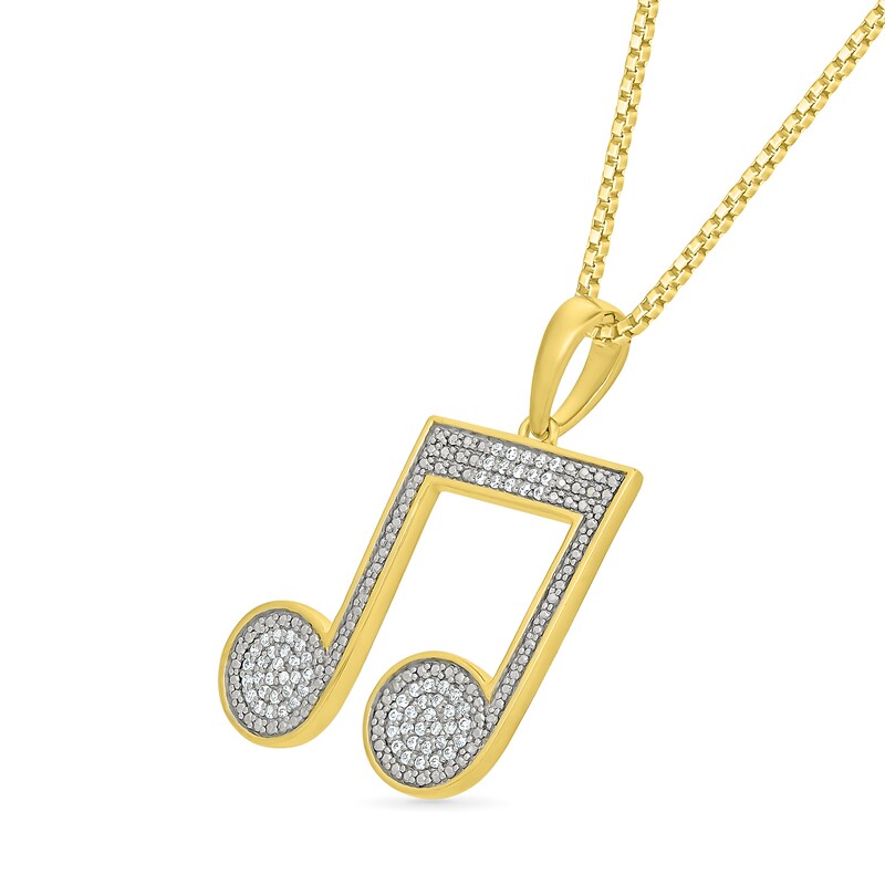 Main Image 2 of 1/5 CT. T.W. Diamond Music Note Pendant in 10K Gold - 22"