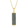 Thumbnail Image 1 of 1/4 CT. T.W. Black Diamond Triple Row Vertical Bar Pendant in 10K Gold - 22"