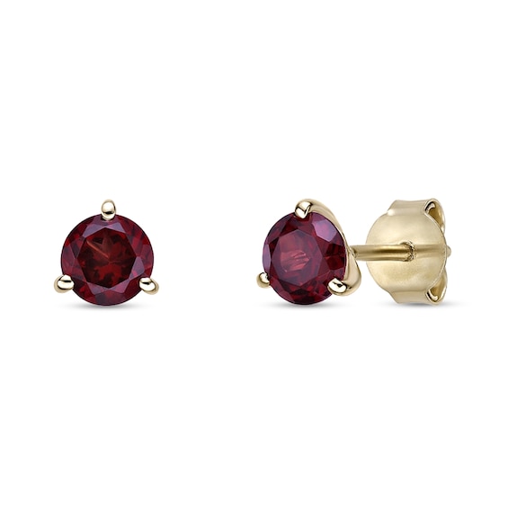 5.0mm Garnet Solitaire Martini Stud Earrings in 10K Gold
