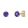 Thumbnail Image 1 of 5.0mm Amethyst Solitaire Martini Stud Earrings in 10K Gold
