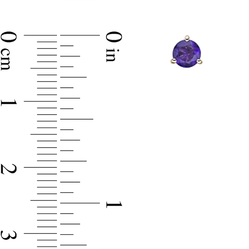 Main Image 3 of 5.0mm Amethyst Solitaire Martini Stud Earrings in 10K Gold