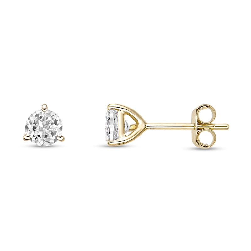 Main Image 2 of 5.0mm White Topaz Solitaire Martini Stud Earrings in 10K Gold