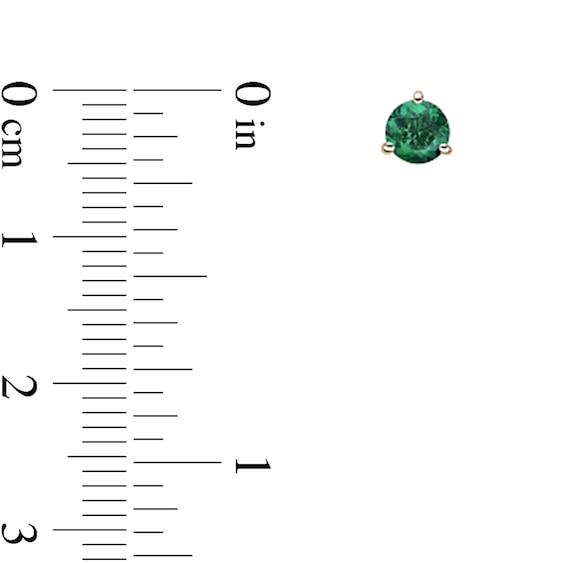 5.0mm Lab-Created Emerald Solitaire Martini Stud Earrings in 10K Gold