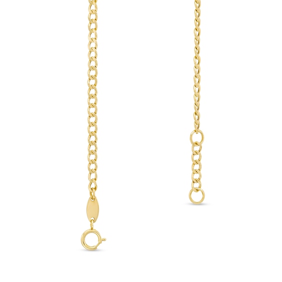 Childâs Curb Chain Oval ID Bracelet in Hollow 14K Gold - 6â