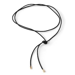 PDPAOLA™ at Zales Faux Leather Adjustable Strand Necklace in Sterling Silver with 18K Gold Plate - 37.5"