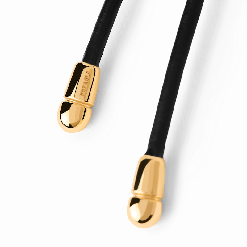 Main Image 5 of PDPAOLA™ at Zales Faux Leather Adjustable Strand Necklace in Sterling Silver with 18K Gold Plate - 37.5"