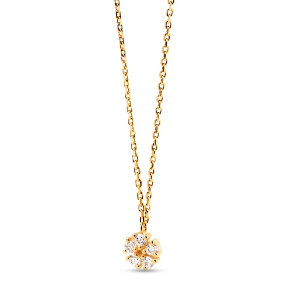 PDPAOLAâ¢ at Zales Cubic Zirconia Daisy Pendant in Sterling Silver with 18K Gold Plate - 19.5"