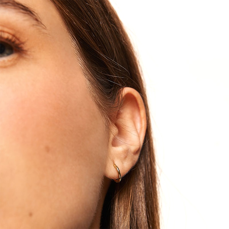 Main Image 2 of PDPAOLA™ at Zales 9.0mm Mini Hoop Earrings in Sterling Silver with 18K Gold Plate