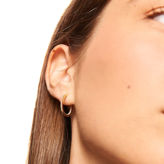 PDPAOLAâ¢ at Zales Cubic Zirconia Inside-Out Medium Hoop Earrings in Sterling Silver with 18K Gold Plate