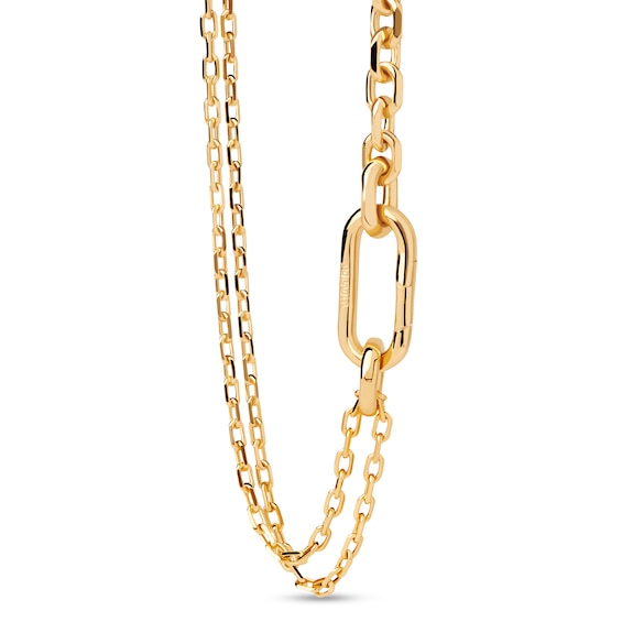 PDPAOLA™ at Zales Single and Double Chain Necklace in Brass with 18K Gold Plate - 19.5"