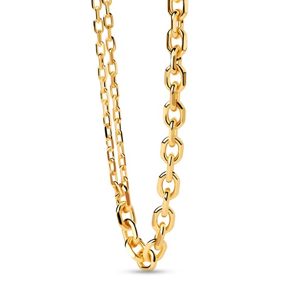 PDPAOLA™ at Zales Single and Double Chain Necklace in Brass with 18K Gold Plate - 19.5"