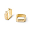 Thumbnail Image 3 of PDPAOLA™ at Zales Cubic Zirconia Double Row Octagonal Hoop Earrings in Sterling Silver with 18K Gold Plate