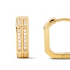 Thumbnail Image 5 of PDPAOLA™ at Zales Cubic Zirconia Double Row Octagonal Hoop Earrings in Sterling Silver with 18K Gold Plate