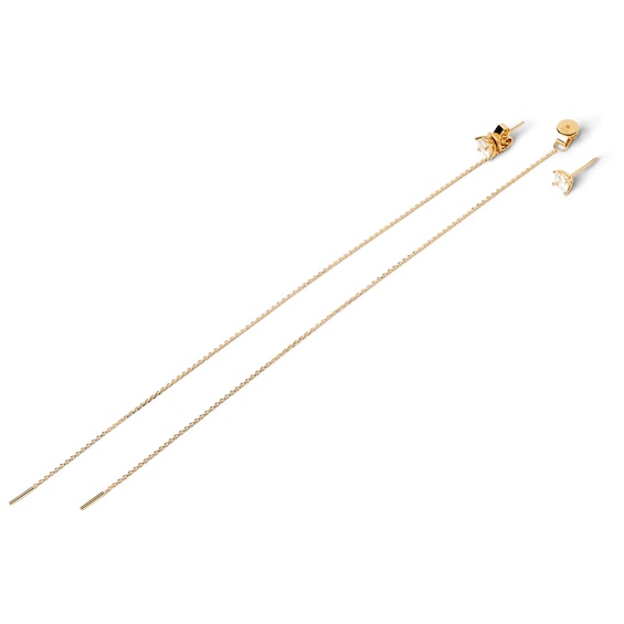 PDPAOLAâ¢ at Zales Princess-Cut Cubic Zirconia Linear Chain Drop Earrings in Sterling Silver with 18K Gold Plate