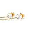 Thumbnail Image 5 of PDPAOLA™ at Zales Princess-Cut Cubic Zirconia Linear Chain Drop Earrings in Sterling Silver with 18K Gold Plate