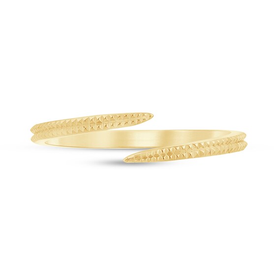 Tapered Spike Bypass Open Shank Ring in Sterling Silver with 14K Gold Plate - Size 7.5
