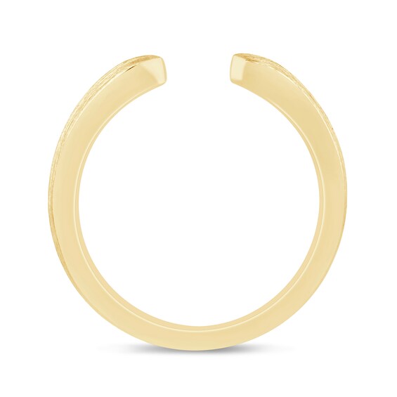 Textured Open Shank Ring in Sterling Silver with 14K Gold Plate - Size 7.5