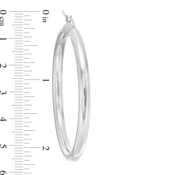 50.0mm Tube Hoop Earrings in Hollow Sterling Silver