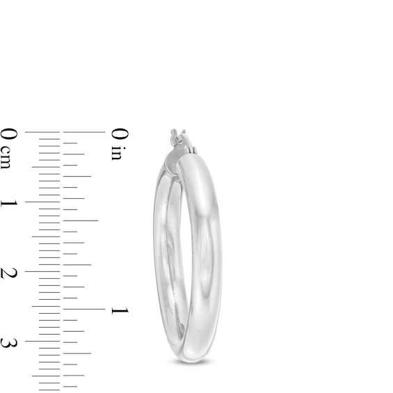 30.0mm Tube Hoop Earrings in Hollow Sterling Silver
