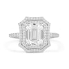 Thumbnail Image 3 of Emerald-Cut White Lab-Created Sapphire Double Octagon Frame Ring in Sterling Silver