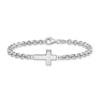 Thumbnail Image 1 of Sideways Cross Bracelet in Hollow Sterling Silver - 7.5"