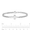 Thumbnail Image 4 of Sideways Cross Bracelet in Hollow Sterling Silver - 7.5"