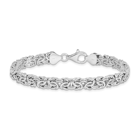 6.5mm Byzantine Chain Bracelet in Hollow Sterling Silver - 7.5"