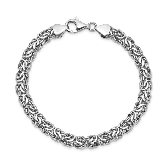 6.5mm Byzantine Chain Bracelet in Hollow Sterling Silver - 7.5"