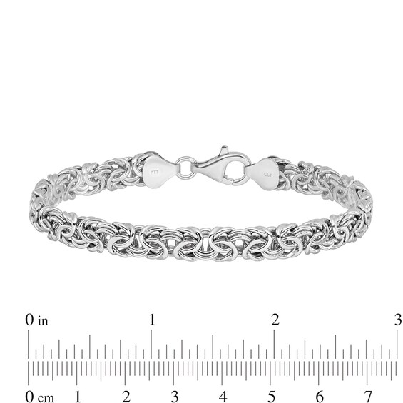 6.5mm Byzantine Chain Bracelet in Hollow Sterling Silver - 7.5"