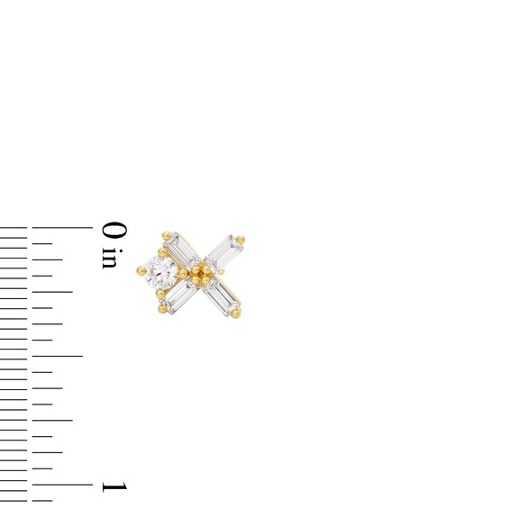 Zales x Nungu 1 CT. T.w. Baguette and Round Diamond "Xo" Stud Earrings in 14K Gold
