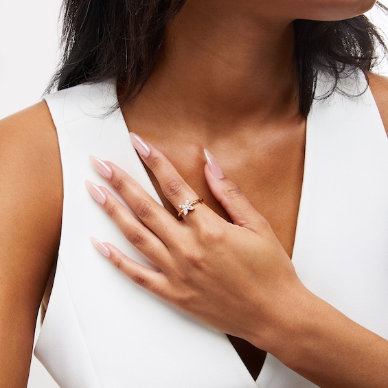 Zales x Nungu 3/4 CT. T.w. Marquise Diamond Flower Ring in 14K Gold