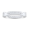 Thumbnail Image 3 of 1/6 CT. T.W. Diamond Rectangle Chain Link Ring in 10K White Gold