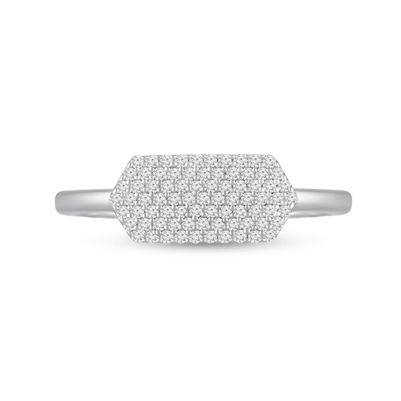 1/5 CT. T.w. Multi-Diamond Sideways Hexagon Ring in 10K White Gold
